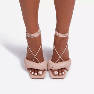 Square Biz Ankle Strap Heel